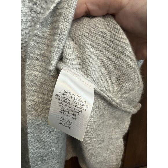 Bianco & Blu | Wool Cashmere Silk Italian Made Sweater Women’s Gray - sz Large - Picture 3 of 6